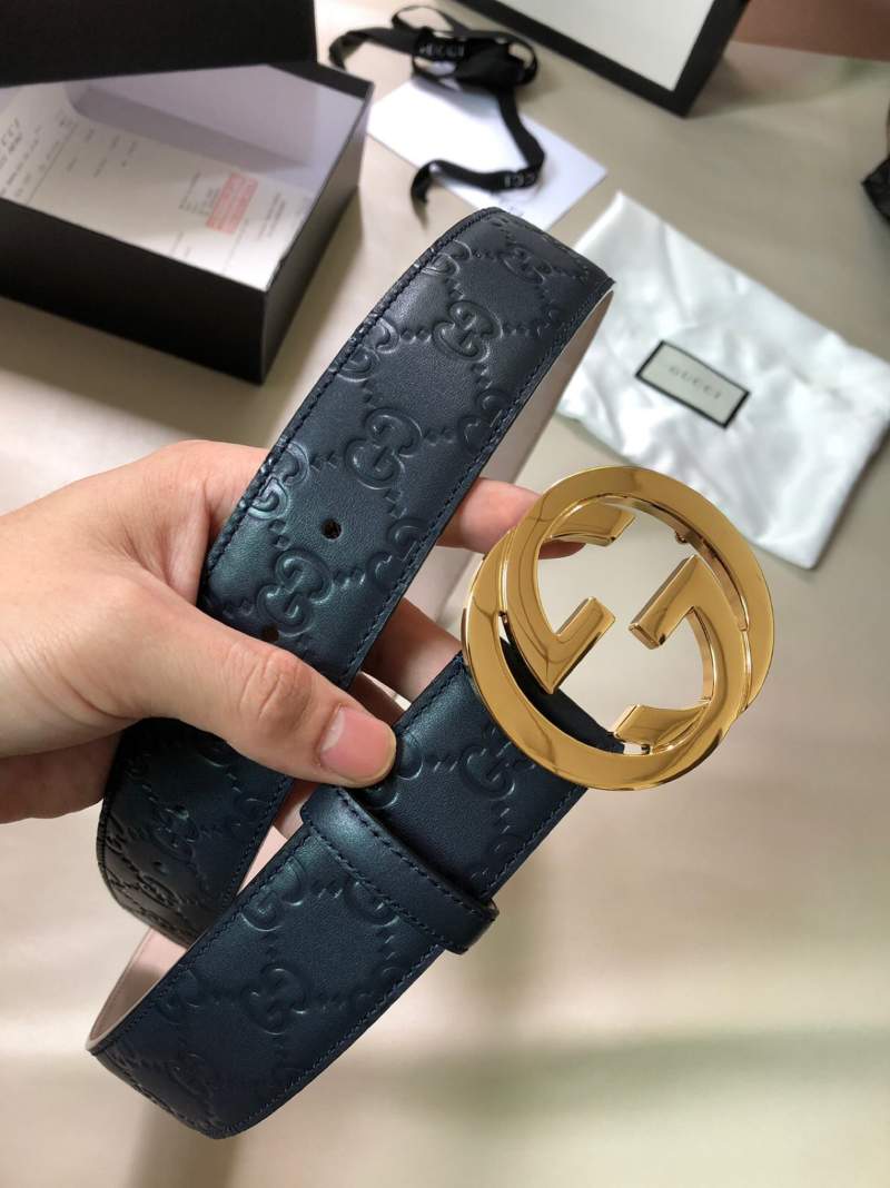 Thắt lưng Gucci nam siêu cấp dây xanh mặt G bóng