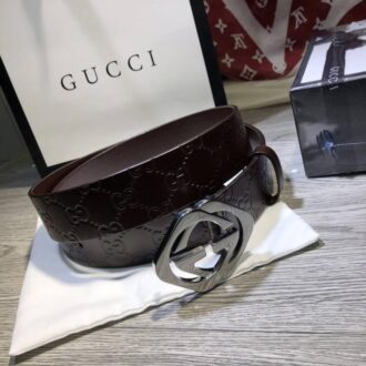 Thắt lưng Gucci nam siêu cấp nâu mặt vuông