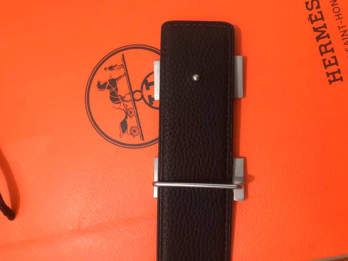 Thắt lưng nam Hermes họa tiết tuần lộc vân bóng TLH27