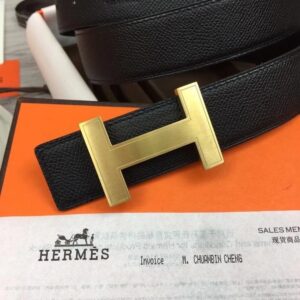 Thắt lưng Hermes nam đen chữ H thanh TLH25