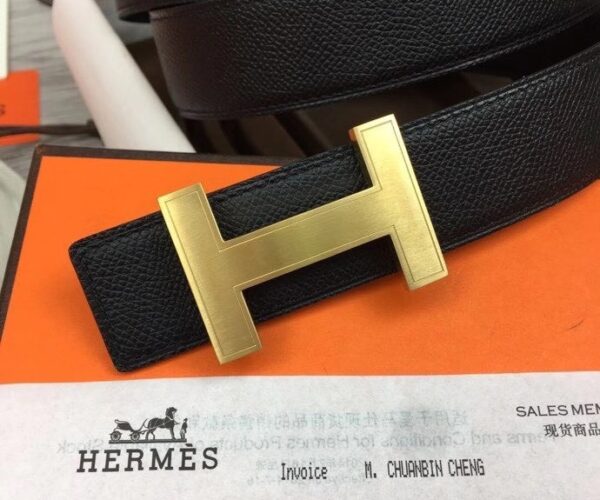 Thắt lưng Hermes nam đen chữ H thanh TLH25