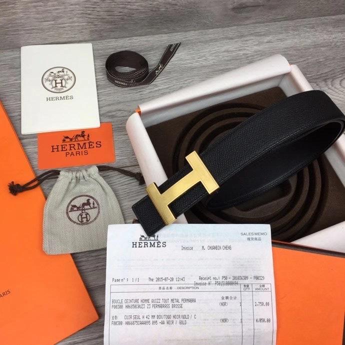 Thắt lưng Hermes nam đen chữ H thanh TLH25