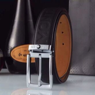 Thắt lưng nam Montblanc đen mặt khóa kim siêu cấp