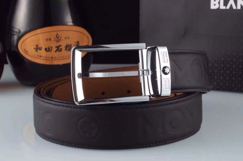 Thắt lưng nam Montblanc đen mặt khóa kim siêu cấp