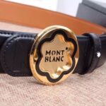 Thắt lưng Montblanc nam đen mặt tròn siêu cấp