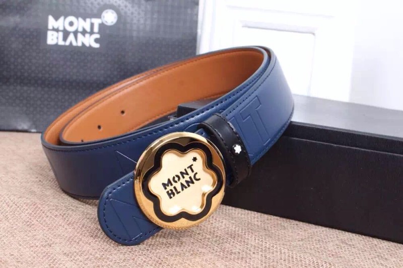 Thắt lưng Montblanc nam xanh mặt tròn siêu cấp