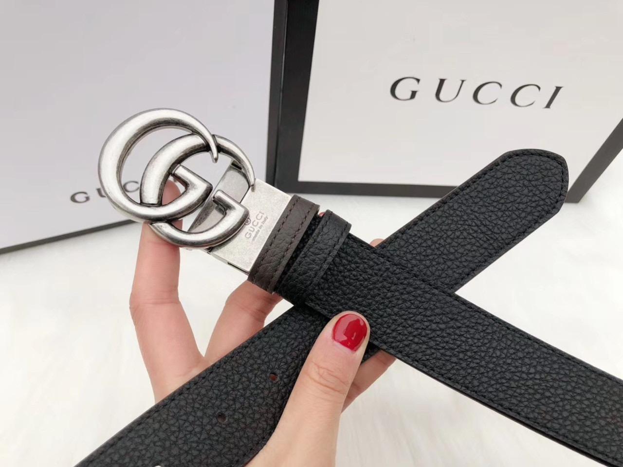 Thắt lưng Gucci nam siêu cấp da nhăn mặt khóa logo TLGC21