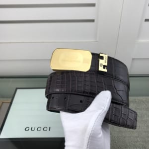 Thắt lưng nam Gucci siêu cấp họa tiết logo chìm mặt vuông