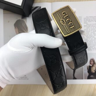 Thắt lưng nam Gucci siêu cấp họa tiết logo mặt vuông