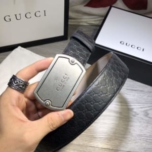 Thắt lưng nam Gucci mặt chữ nhật silver siêu cấp