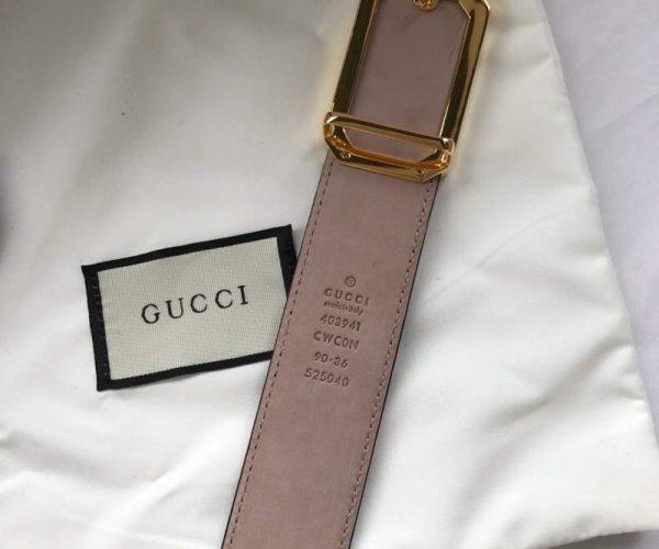 Thắt lưng nam Gucci siêu cấp mặt khóa chữ nhật gold