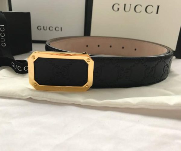 Thắt lưng nam Gucci siêu cấp mặt khóa chữ nhật gold