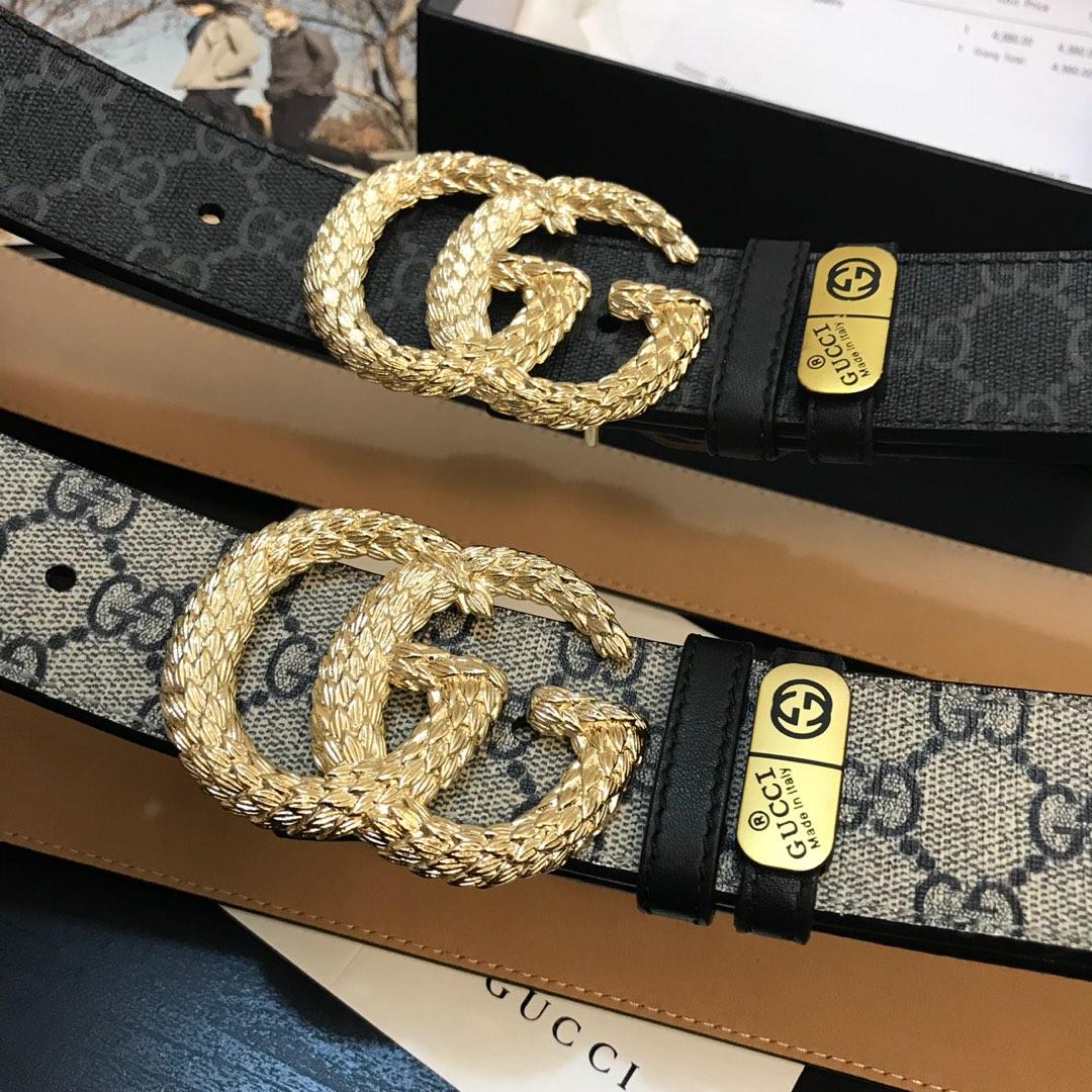 Thắt lưng nam Gucci siêu cấp mặt khóa hoa tiết bông lau