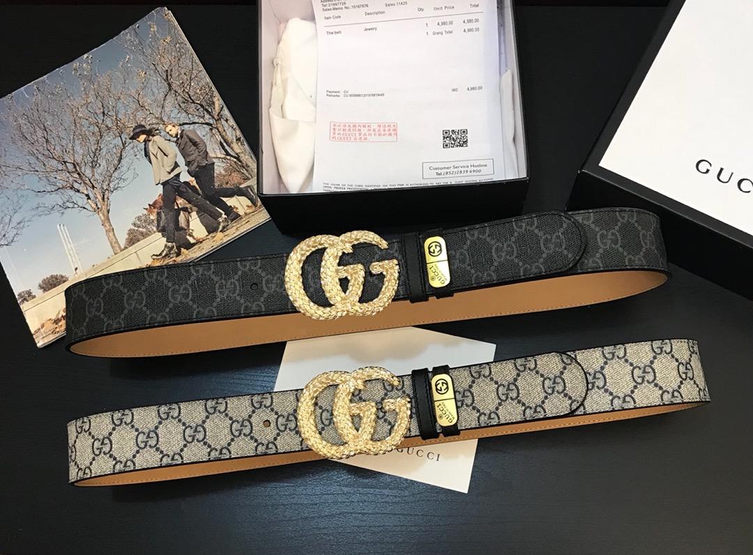 Thắt lưng nam Gucci siêu cấp mặt khóa hoa tiết bông lau