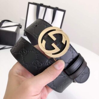 Thắt lưng nam Gucci siêu cấp mặt khóa xoay gold