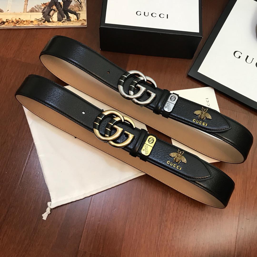 Thắt lưng nam Gucci siêu cấp ong mặt khóa logo vân đen