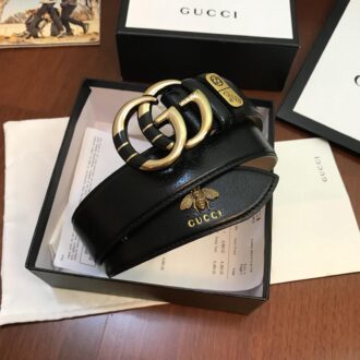 Thắt lưng nam Gucci siêu cấp ong mặt khóa logo vân đen