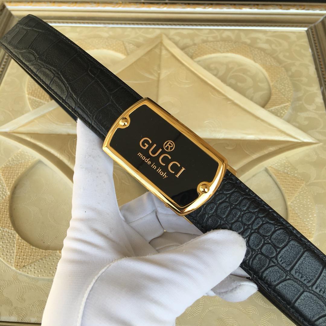 Thắt lưng nam Gucci siêu cấp vân rắn mặt khóa vuông logo vàng