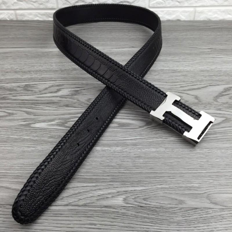 Thắt lưng nam Hermes đen mặt chữ H mới hàng siêu cấp