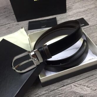 Thắt lưng nam Montblanc đen mặt bán nguyệt siêu cấp