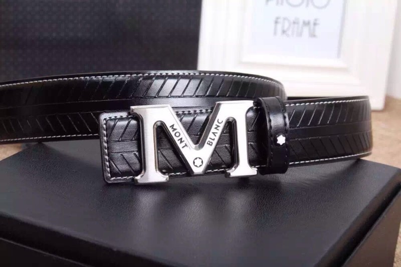 Thắt lưng nam Montblanc đen mặt chữ M siêu cấp