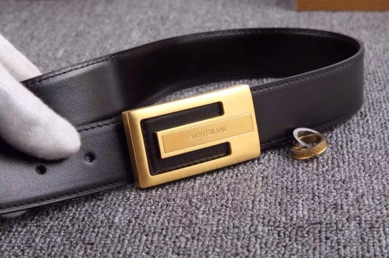 Thắt lưng nam Montblanc đen mặt chữ nhật siêu cấp
