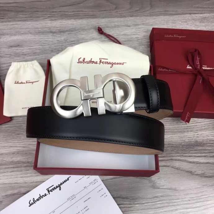 Thắt lưng nam Salvatore Ferragamo siêu cấp da đen nâu khoá logo xước TLF25