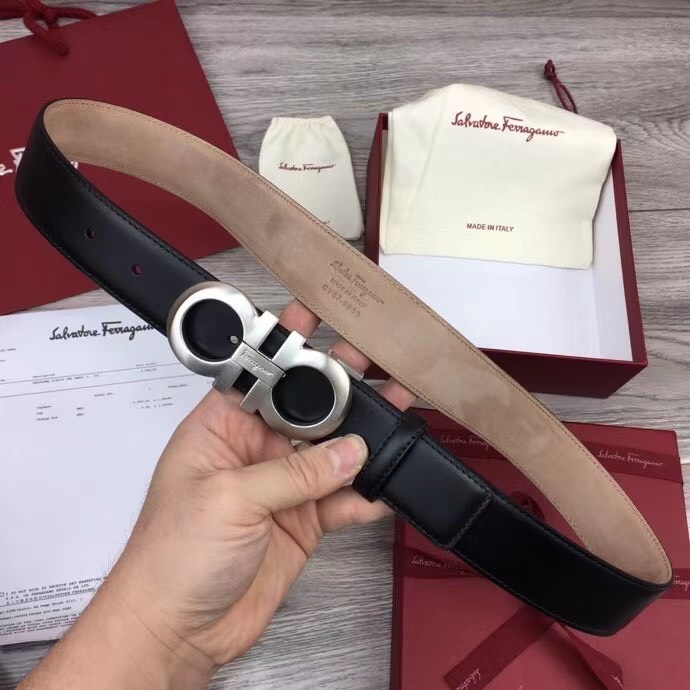 Thắt lưng nam Salvatore Ferragamo siêu cấp da đen nâu khoá logo xước TLF25