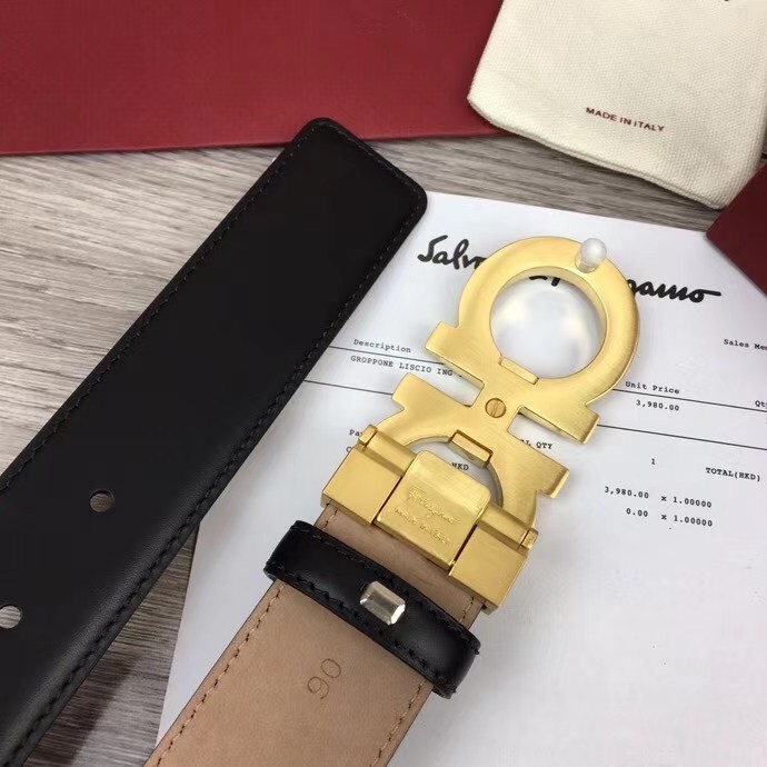 Thắt lưng nam Salvatore Ferragamo siêu cấp da đen nâu khoá logo xước TLF25