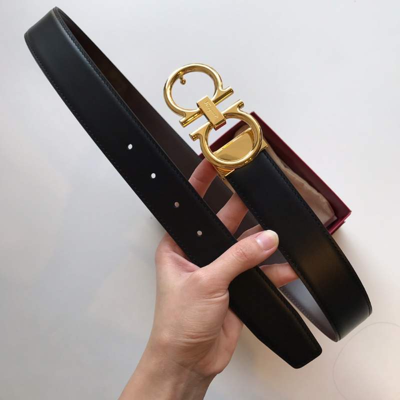 Thắt lưng nam Salvatore Ferragamo đen mặt vàng siêu cấp