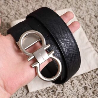 Thắt lưng nam Salvatore Ferragamo đen mặt trắng siêu cấp