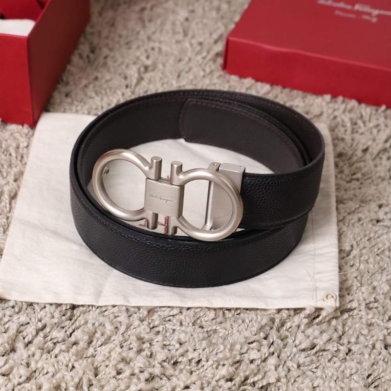 Thắt lưng nam Salvatore Ferragamo đen mặt trắng siêu cấp