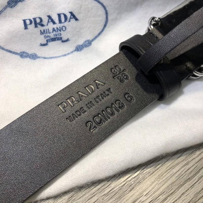 Thắt lưng Prada nam đen mặt chữ nhật hàng siêu cấp