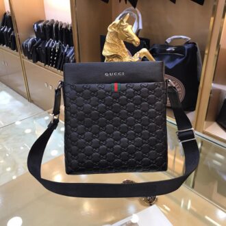 Túi đeo chéo Gucci siêu cấp đen da trơn