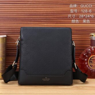 Túi đeo chéo Gucci siêu cấp đen trơn hoạ tiết logo