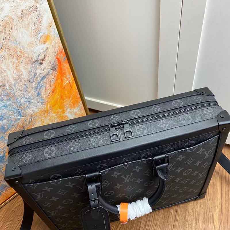 Túi xách Louis Vuitton nam siêu cấp hoa đen hình hộp chữ nhật TXLV01