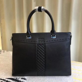 Túi xách nam Gucci đen kẻ dọc giữa siêu cấp