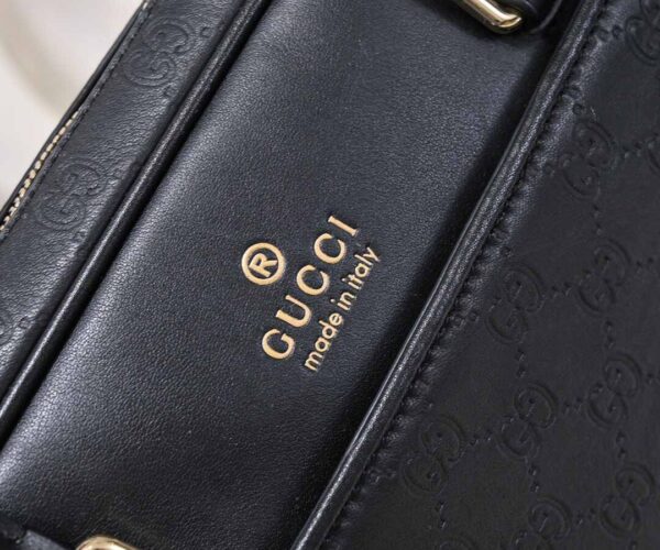 Túi xách Gucci siêu cấp nam màu đen họa tiết logo chìm