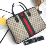 Túi xách nam Gucci siêu cấp trắng họa tiết sọc xanh đỏ