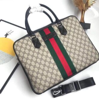 Túi xách nam Gucci siêu cấp trắng họa tiết sọc xanh đỏ