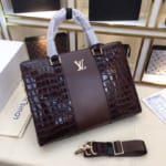 Túi xách nam Louis Vuitton siêu cấp hoạ tiết vân da cá sấu màu nâu TXLV04