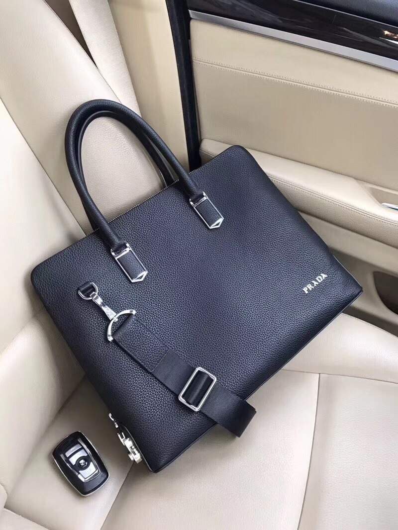 Túi xách nam Prada siêu cấp xanh da trơn