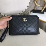 Ví nam cầm tay Gucci siêu cấp đen họa tiết logo