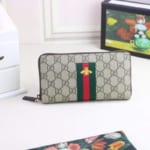 Ví dài nam Gucci siêu cấp caro họa tiết ong