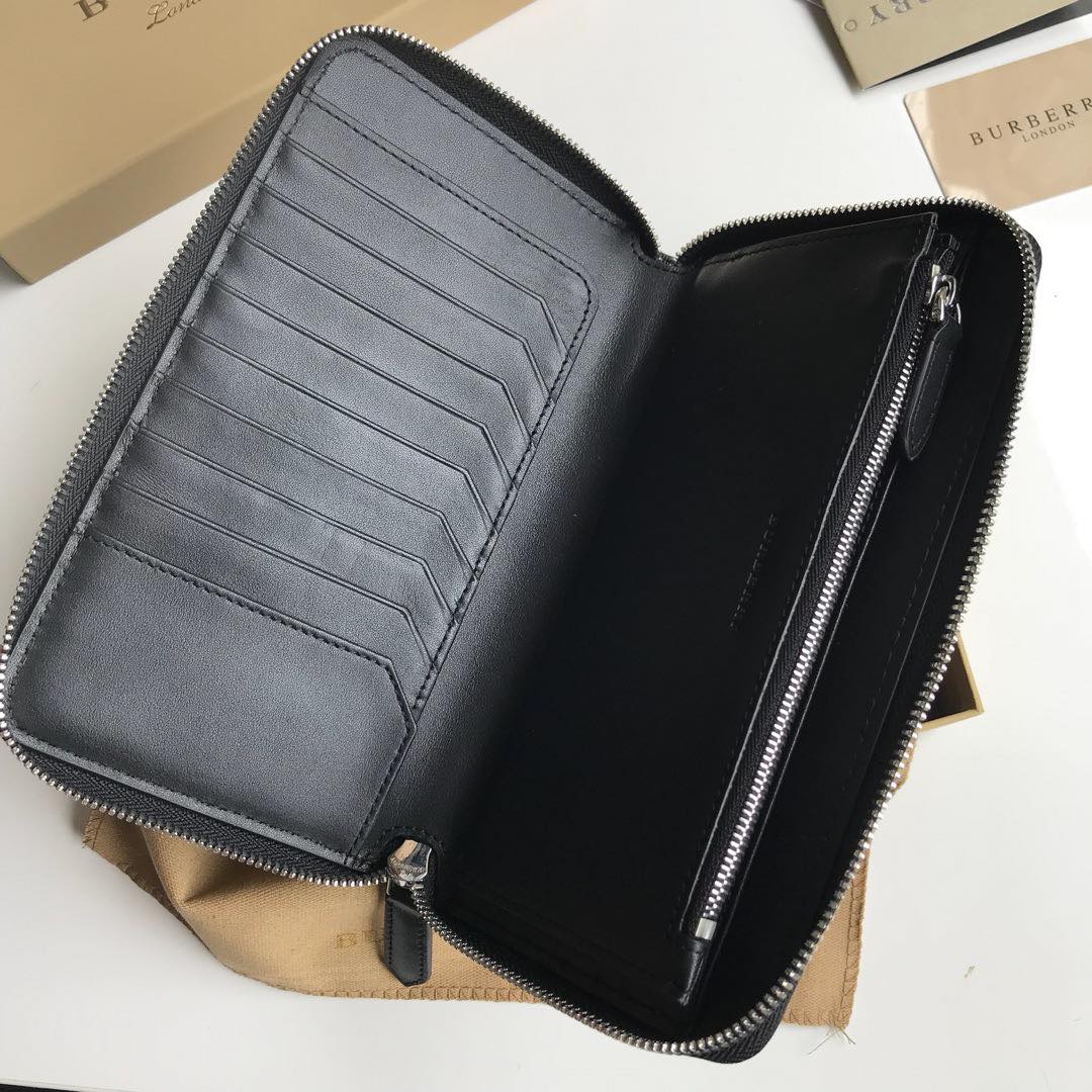 Ví nam Burberry siêu cấp đen trơn