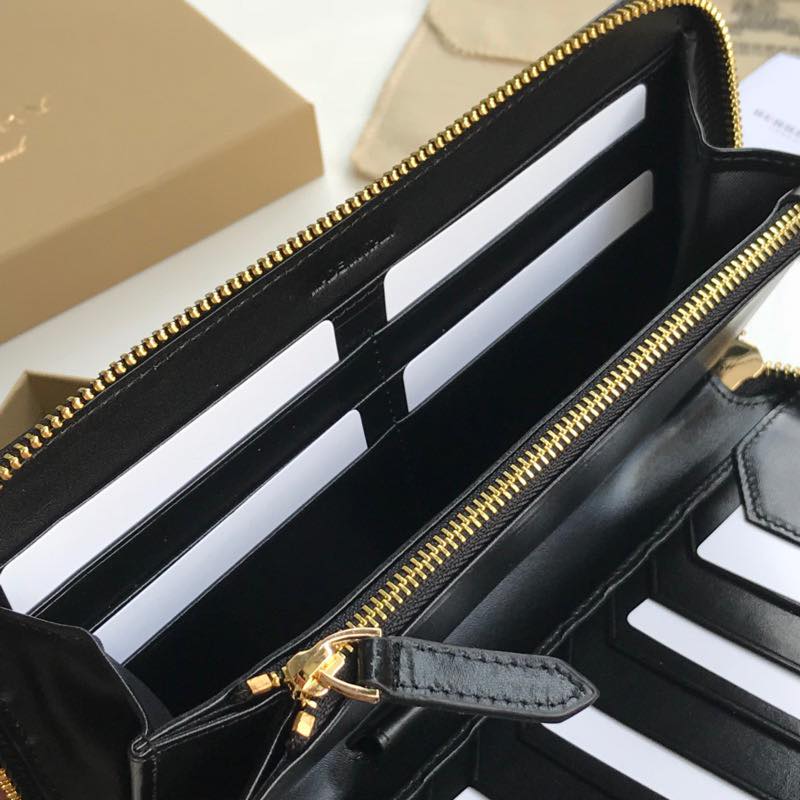 Ví nam Burberry siêu cấp cầm tay họa tiết kẻ nâu