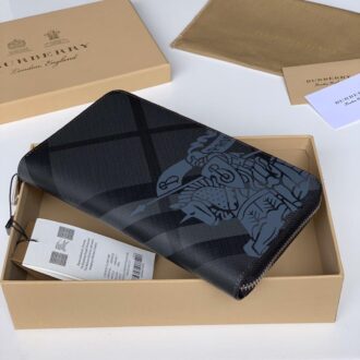 Ví nam Burberry siêu cấp nâu họa tiết ngựa