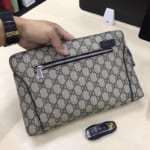 Ví nam cầm tay Gucci siêu cấp caro họa tiết logo