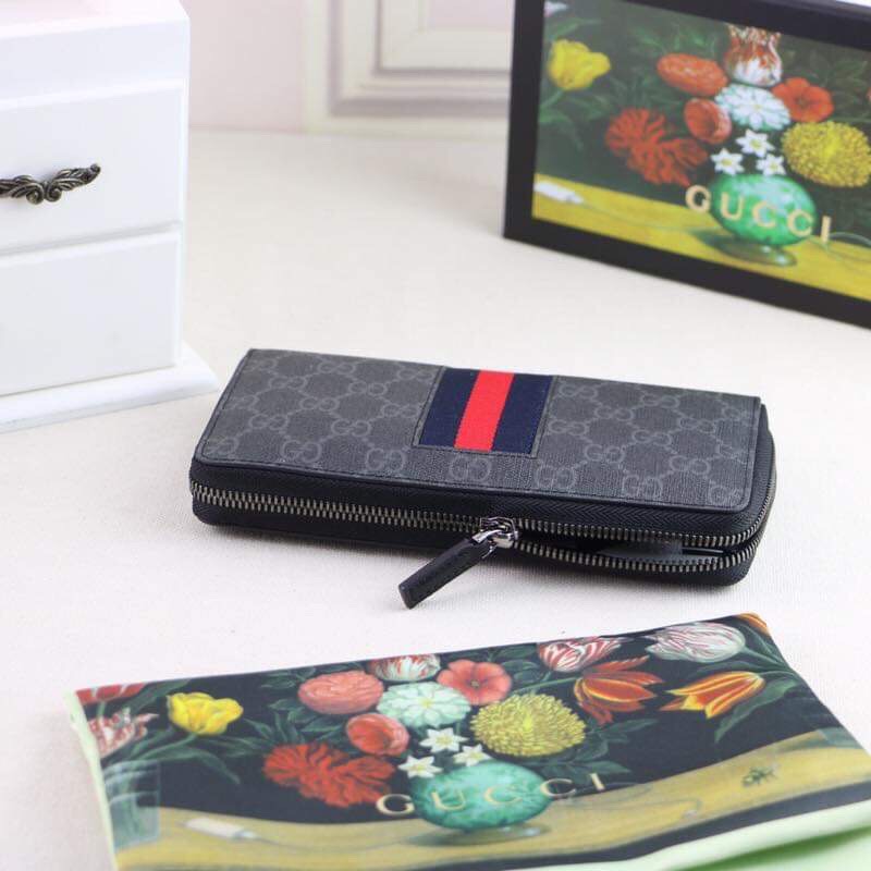 Ví nam cầm tay Gucci siêu cấp họa tiết họa tiết caro xanh