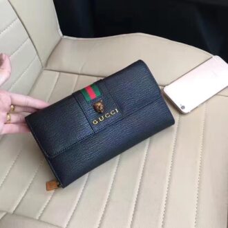 Ví nam cầm tay Gucci siêu cấp họa tiết con báo